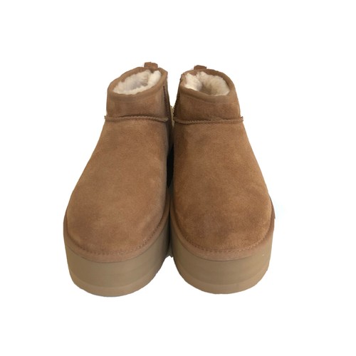 Pre-owned Ugg Classic Ultra Mini Platform Chestnut Shearling Boot Us 9 / Eu 40 / Uk 7 In Brown