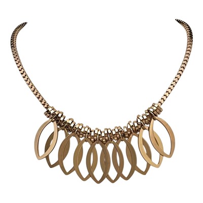 New Boutique Statement Necklace Box Chain Gold Tone Premier Urban Chic 11F