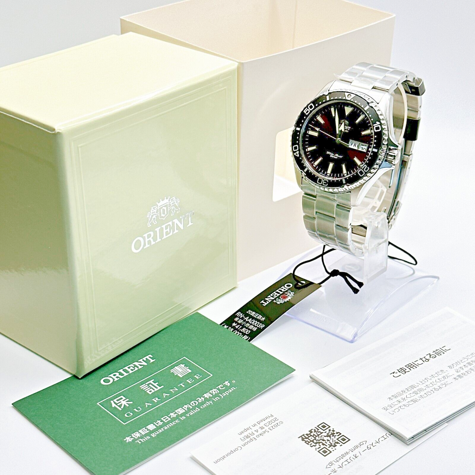 Pre-owned Orient Sports Diver Style Rn-aa0003r Red Dial Automatic Men's Watch Mechanical