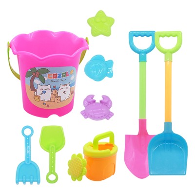 1 Set Sand Digging Tools Hand-eye Coordination Attract Attention Sand Shove Pink
