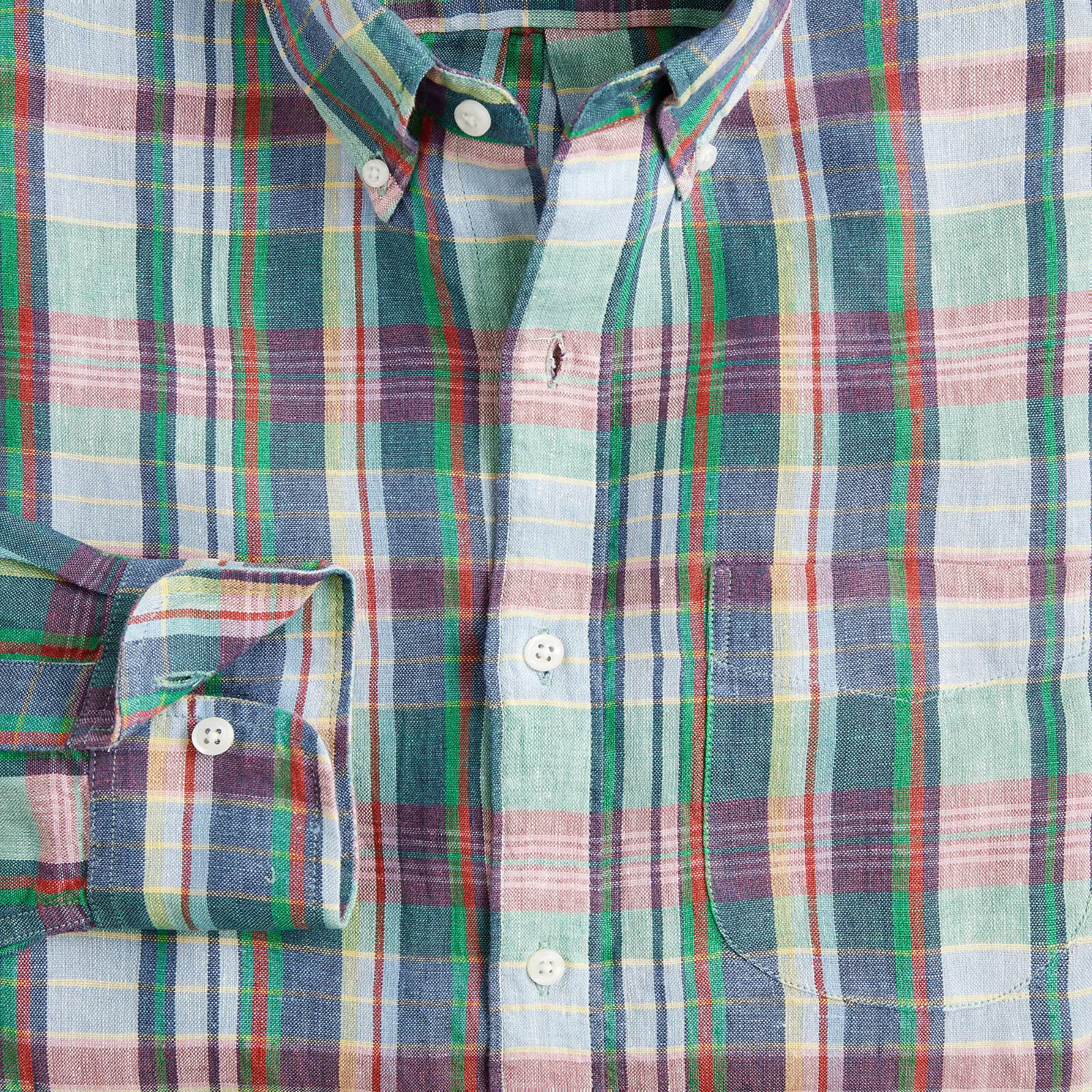 NWT $98 J Crew 100% Irish Linen Baird McNutt Tartan Plaid Shirt