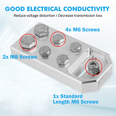Pair 6 Spot Flat Bolt Style Battery Terminals Fit XS Power M6 Standard Batteries