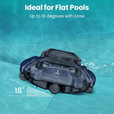Cordless Robotic Pool Cleaner Vacuum Self-Parking Dual-Motor Strong Suction Blue