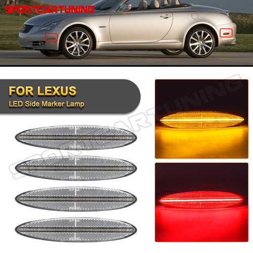 For 2002-2010 Lexus SC430 Amber/Red LED Side Marker Lights