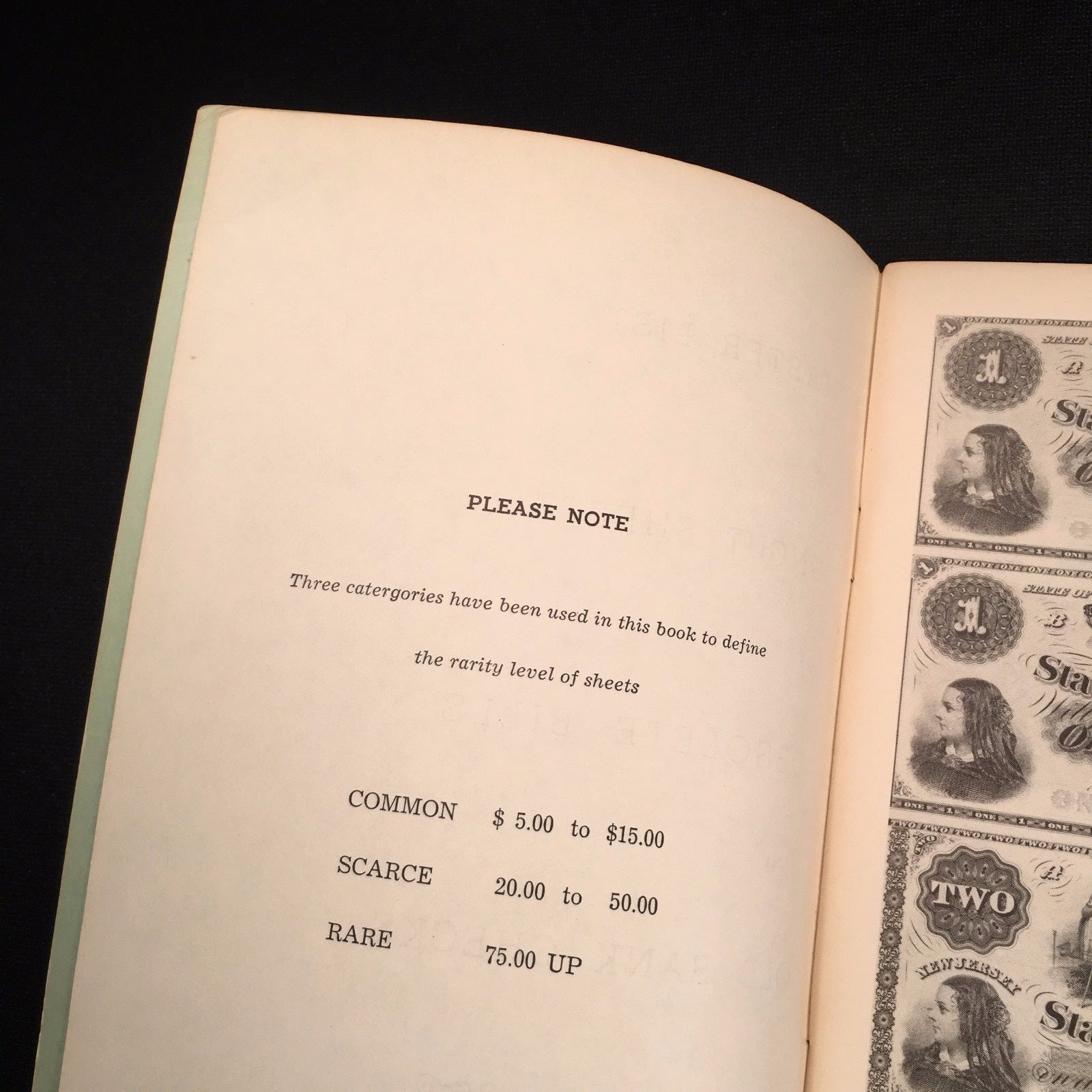 MASTER LIST OF UNCUT SHEETS OF OBSOLETE BILLS AND OLD BANK CHECKS