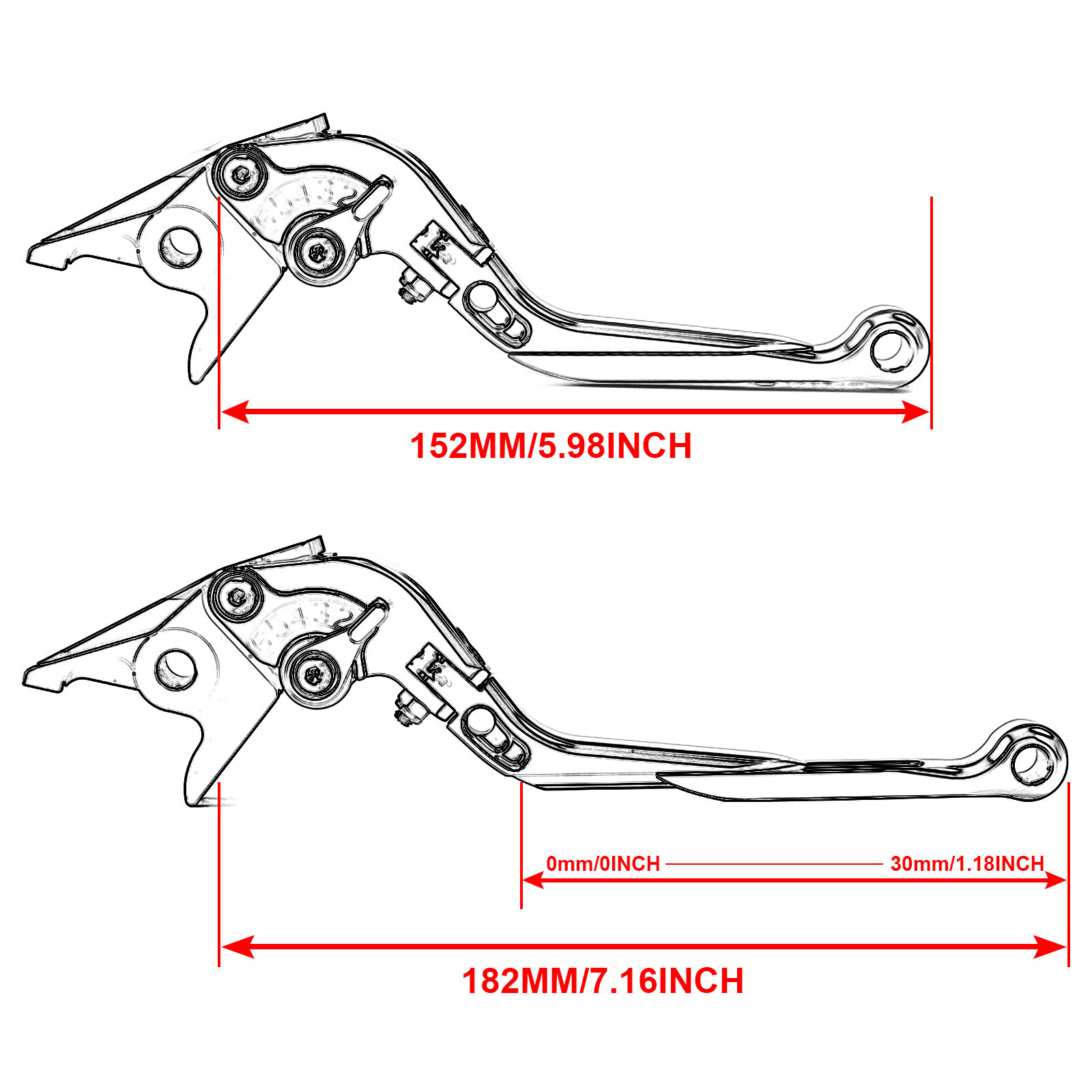 For 2009-2018 Honda Fury VT1300CX Folding Extendable Hand Brake Clutch Lever A7