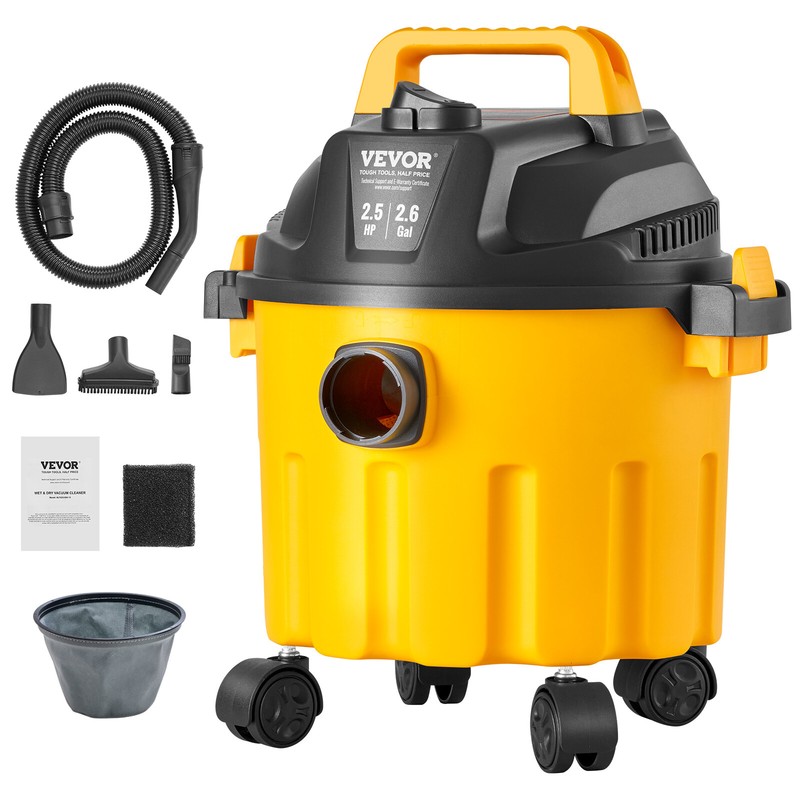 Vevor Aspirateur Eau Et PoussiÃ¨Re D'Atelier Sec/Humide 10 L 2,5 Cv Max Jaune