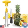 Newness Pineapple Corer with Knife, [Upgraded, Electric and Manual] Stainless Steel Fruit Pineapple Cutter with Electric Drill Accessory, Pineapple Slicer Remover Kitchen Tool with Measure Mark, Yellow