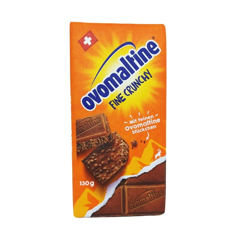 Ovomaltine Fine Crunchy Schokolade 130g Tafel, Knusprig & Lecker