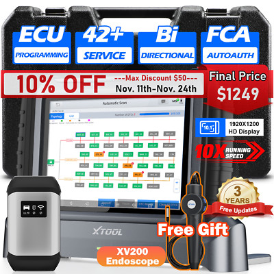 XTOOL IP919 PRO Auto Scanner + XV200 Endoscope OBD2 Diagnostic Tool ECU Program