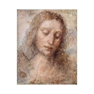 Leonardo da Vinci, Head of Christ, Study, 1500, Lustre Canvas Print, 11'' x 14''