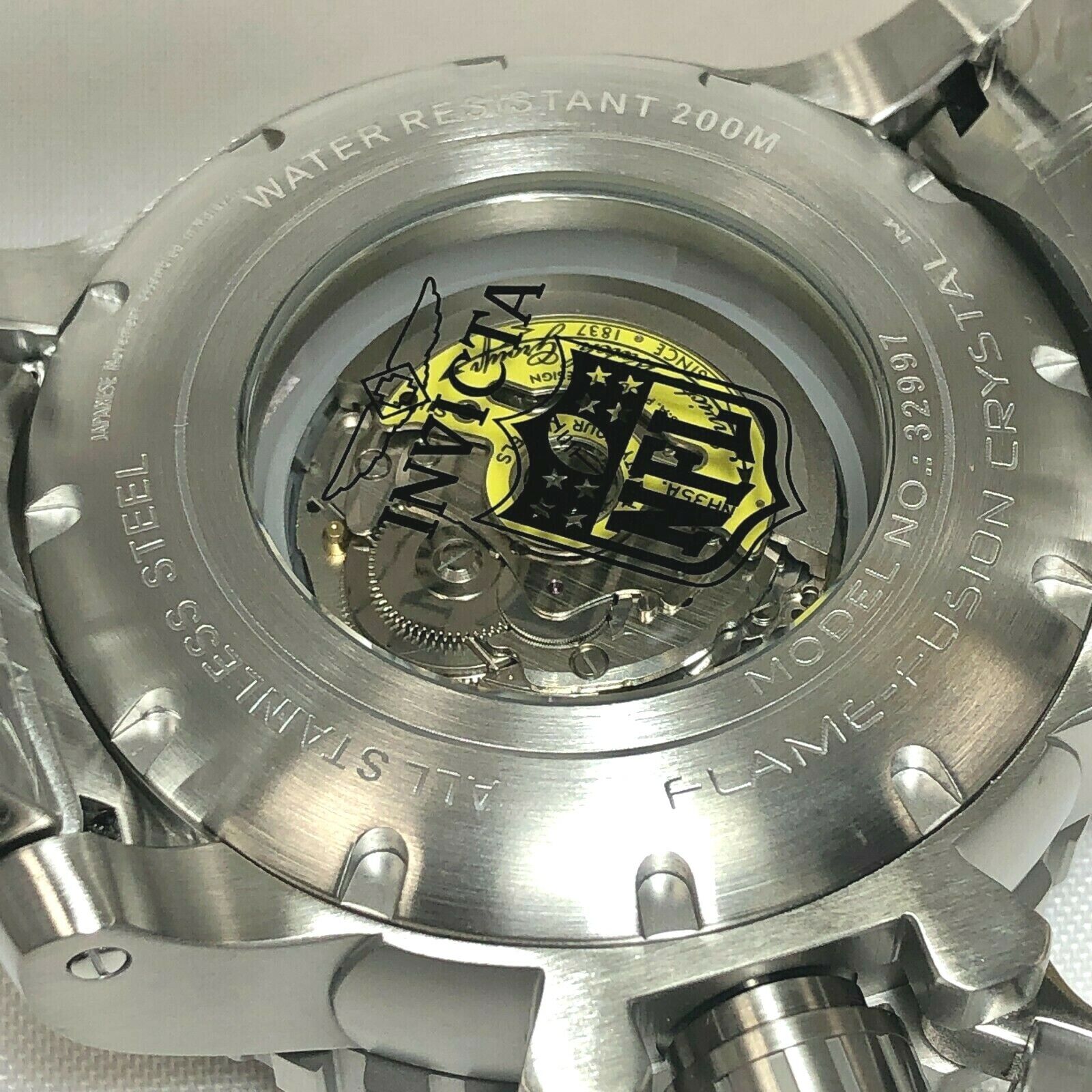 Pre-owned Invicta 32997 Nfl 58mm Sea Hunter Gen Ii Auto Bracelet Watch - Atlanta Falcons