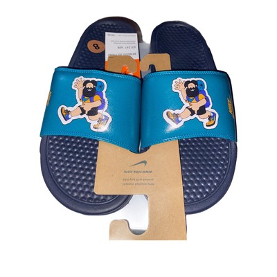 NEW Nike Benassi Sandals Obsidian Bright Spruce 631261-408 Men s Size 8