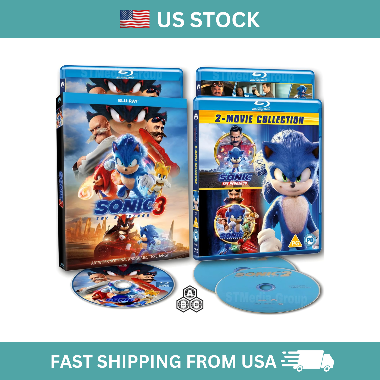 Sonic the Hedgehog 1 2 3 Blu-ray [Region Free] 3 Movie
