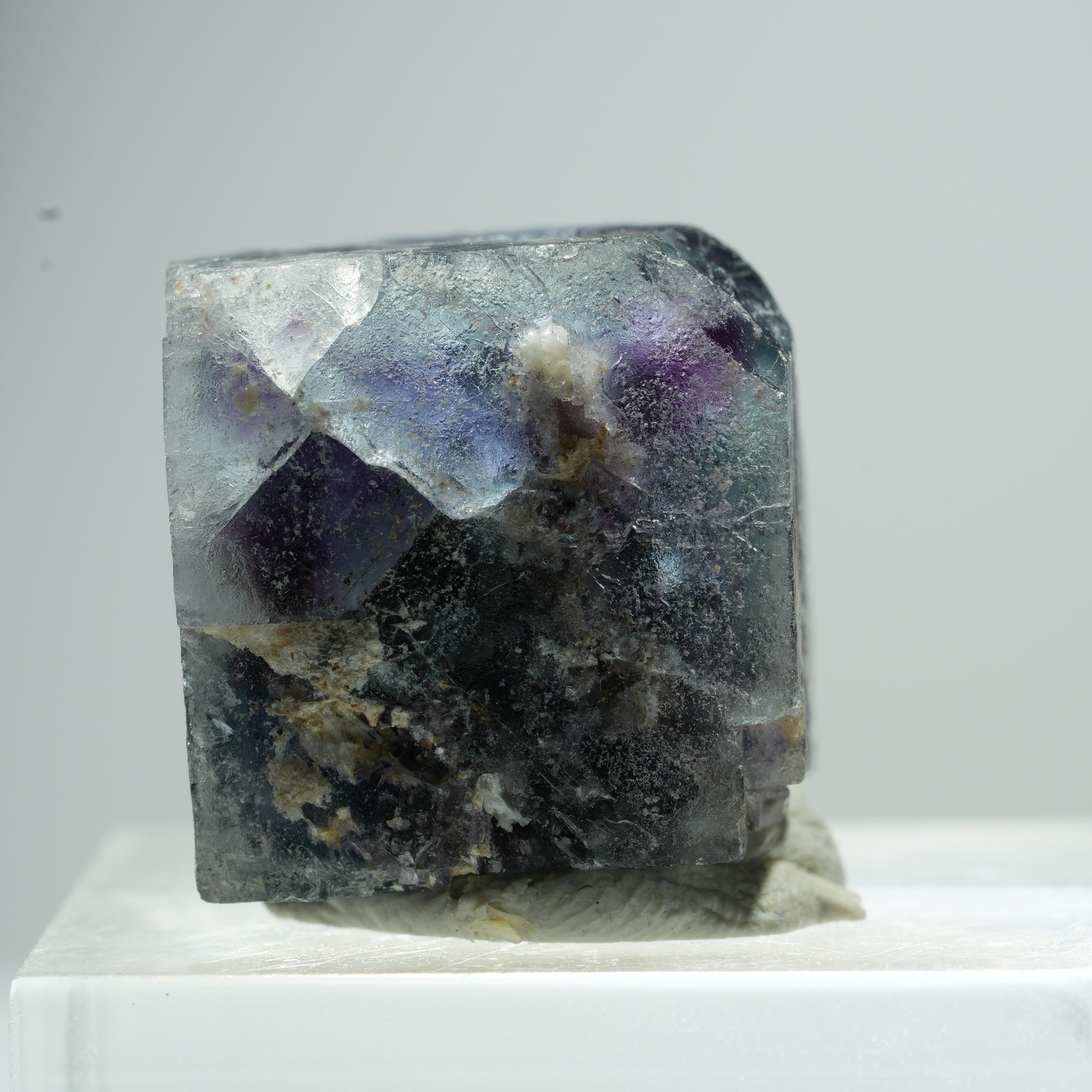 Rare phantom fluorite cube specimen, purple-blue, Okorusu, Namibia, 17*8*7mm