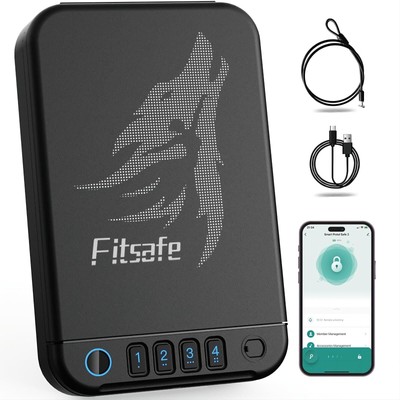 Biometric Safe Travel Case, Portable Small Safe, Quick Access Smart Fingerpri...