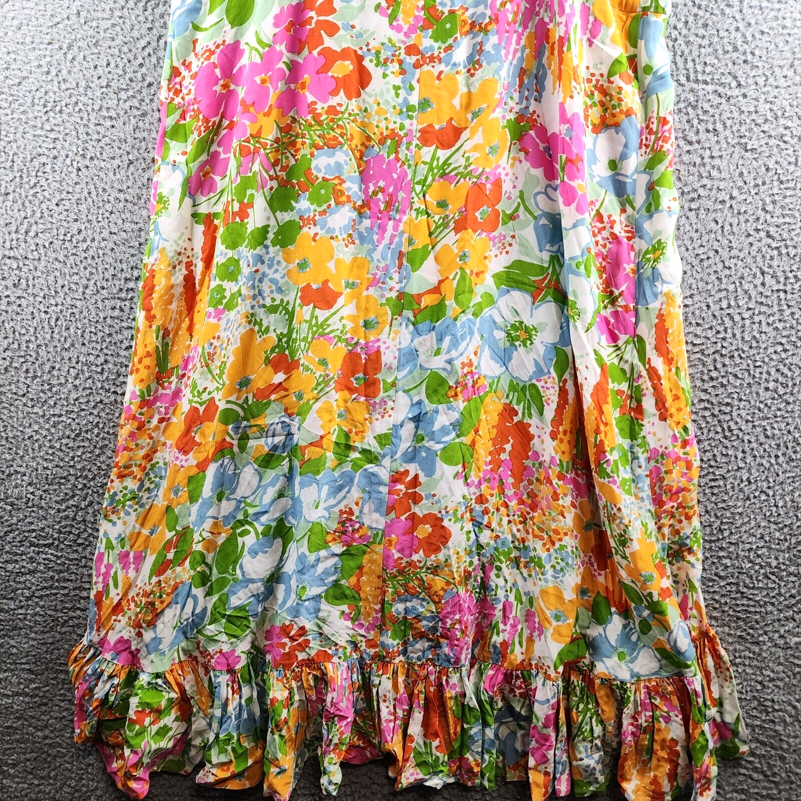 Rails Frida Drawstring Mid-Calf MIDI Floral Dress Women's XL Multi High/Low Hem - Picture 14 of 14
