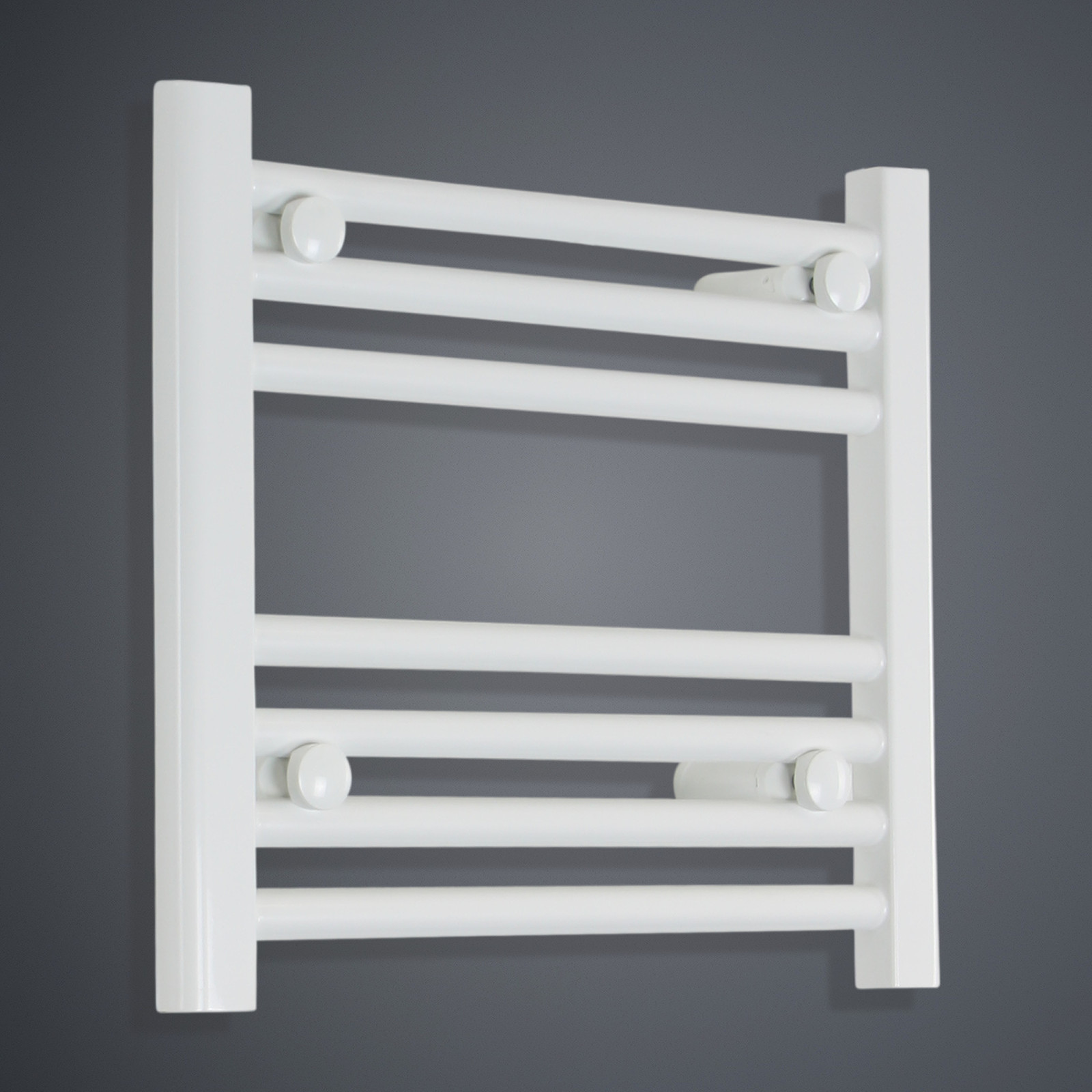 White Heated Towel Rail Radiator Straight 500mm Wide Small 400/600/1100