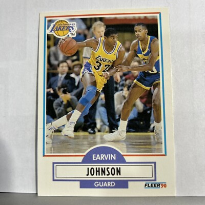 Earvin Magic Johnson 1990 Fleer #93 LA Lakers Card HOF MINT SHARP NICE!