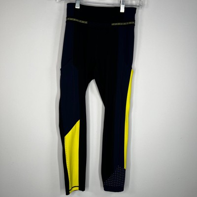Lululemon x Roksanda Break New Ground Crop Leggings in Black Navy Yellow Size 4