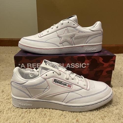 【稀少・新品】Reebok x bape Club C 85 天然皮革 レザー 稀少・新品】Reebok x bape Club C 85 天然皮革 レザー