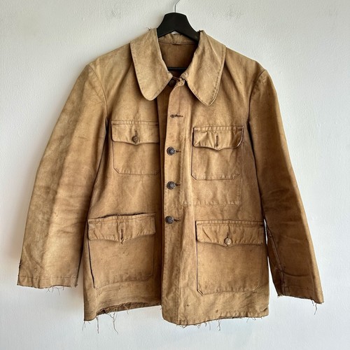 〜1930s france hunting jacket Vintage 1930s French Canvas Hunting Jacket Workwear