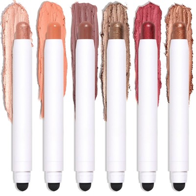 Lucoss 6 PCS Cream Eyeshadow Stick Shimmer Matte Eye Shadow Stick Waterproof ...