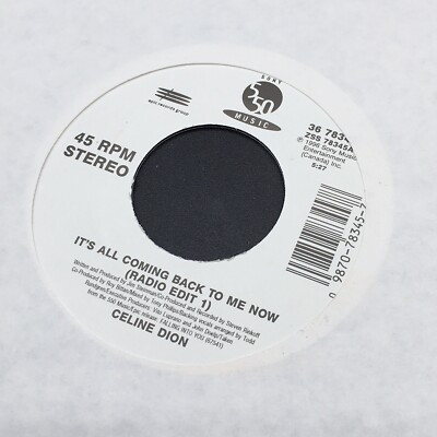 Celine Dion 1996 It s All Coming Back To Me Now Radio Edit 1 Sony Epic 45 Record