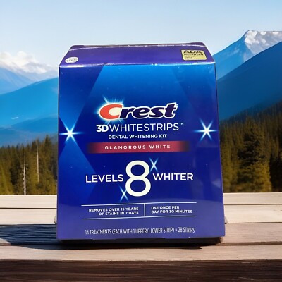 Crest 3D Whitestrips Glamorous White Lvls 8, 28 Strips/14Treatments Exp - 2025