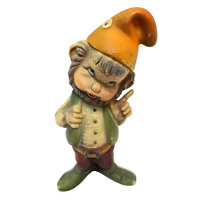 Vintage 1983 Bradford Pixie Elf Dwarf Gnome Figurine Handpainted 2.75'' Hong Kong