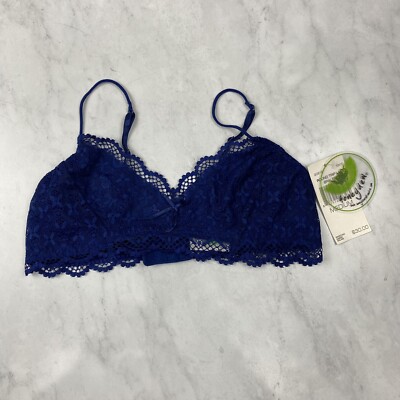 Honeydew Intimates Round Trip Lace Bralette Bra Ruby Navy Blue Size Medium (NWT)
