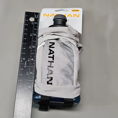 NATHAN Quick Squeeze Handheld Water Bottle 12 Oz Vapor Grey/Black (New)