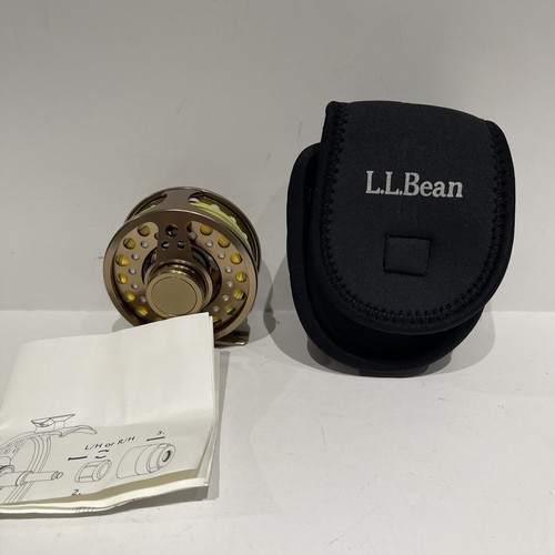 LL Bean Fly Reel Double L #2  Gold-ish Color Appears NEVER USED w/reel Cover BB8