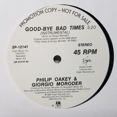 Philip Oakey & Giorgio Moroder Good By Bad Times 12'' Vinyl Record Single