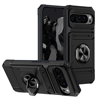 For Google Pixel 9 Pro XL 9 /9 Pro Magnetic Car Mount w/ Credit Card Slot Case