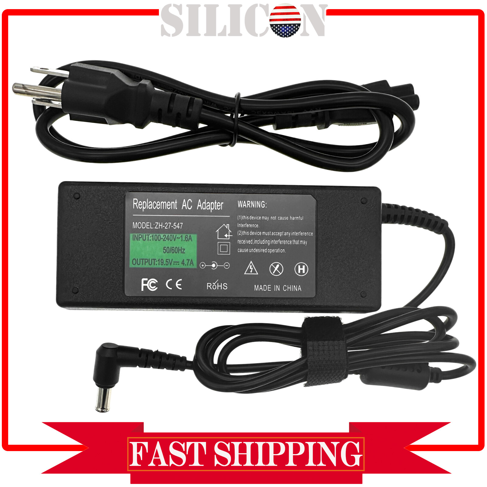 AC Adapter For Sony KDL-48W600B KDL-40W600B Smart LED HD TV Power Charger Cord