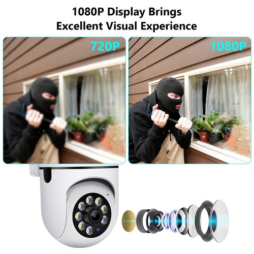 Wireless Wifi Security Camera System Outdoor Home 5G 1080P HD Night Vision Cam