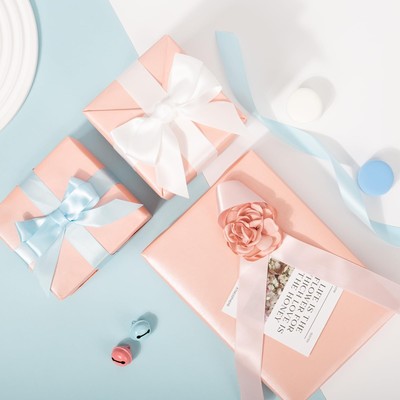 Pink Wrapping Paper Roll 17 Inches x 32.8 Feet Pearly Lustre Gift Wrap Paper ...