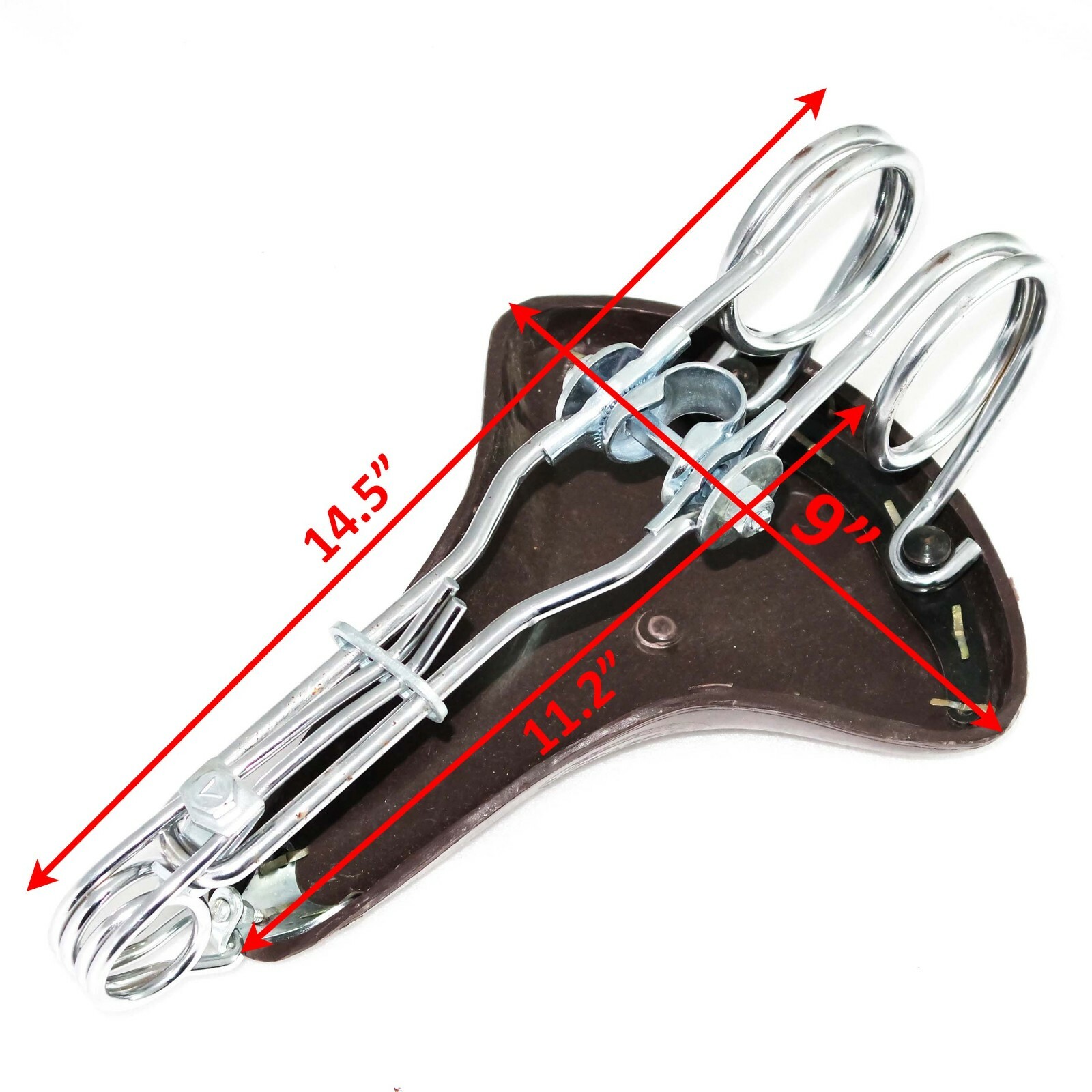 Vintage Bicycle Cycling Seat Steel Brown Plastic Saddle 