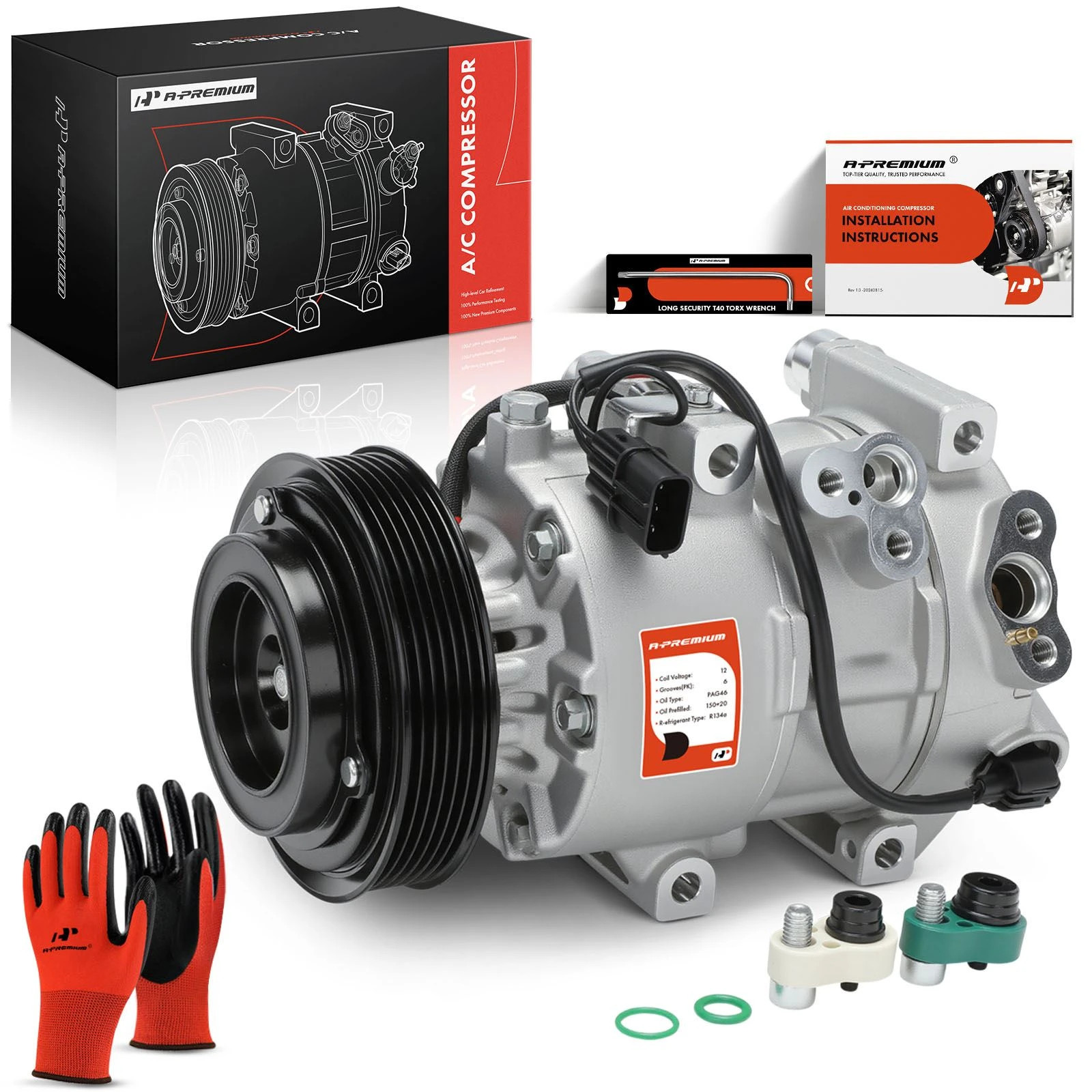 A-Premium AC Compressor w/ Clutch & Pulley Hyundai Tucson Kia Sportage
