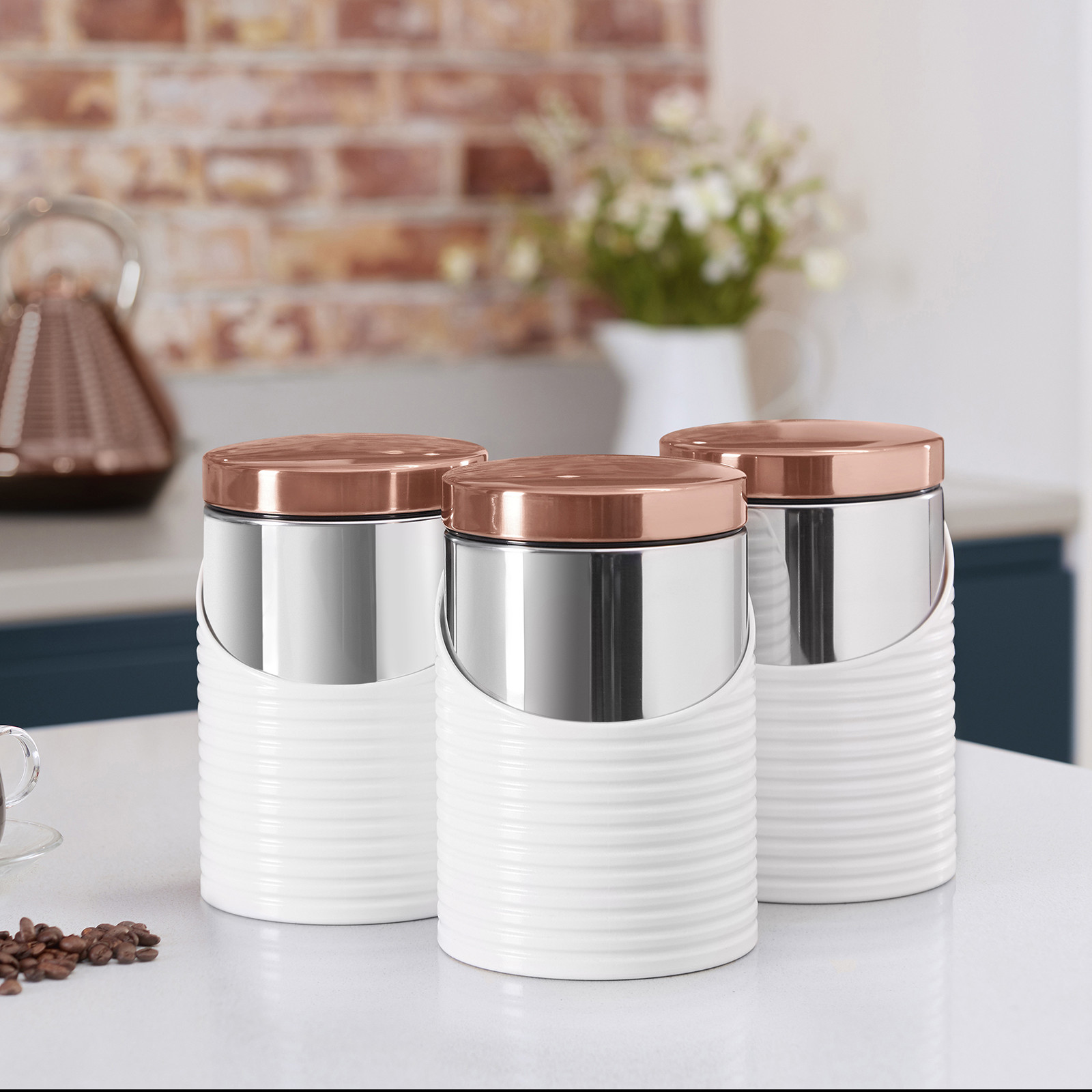 White And Gold Tea Coffee Sugar Canisters 2025