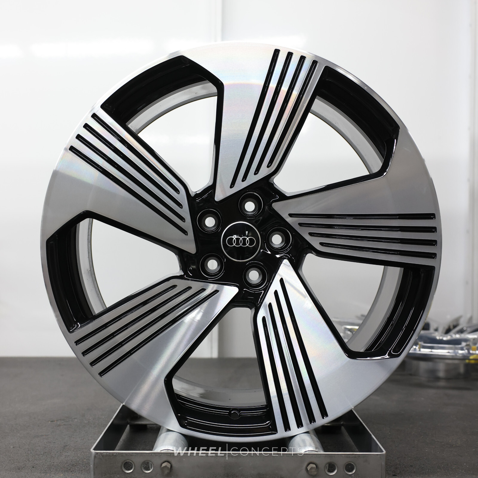 AUDI E-TRON 59116 21X9.5 WHEEL OEM RIM BLACK / MACHINED AUDI E-TRON 59116 21X9.5 WHEEL OEM RIM BLACK / MACHINED
