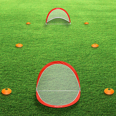 GoSports 6 FT Portable PopUp Soccer Goals  (Set of 2 + 6 Cones and Case)
