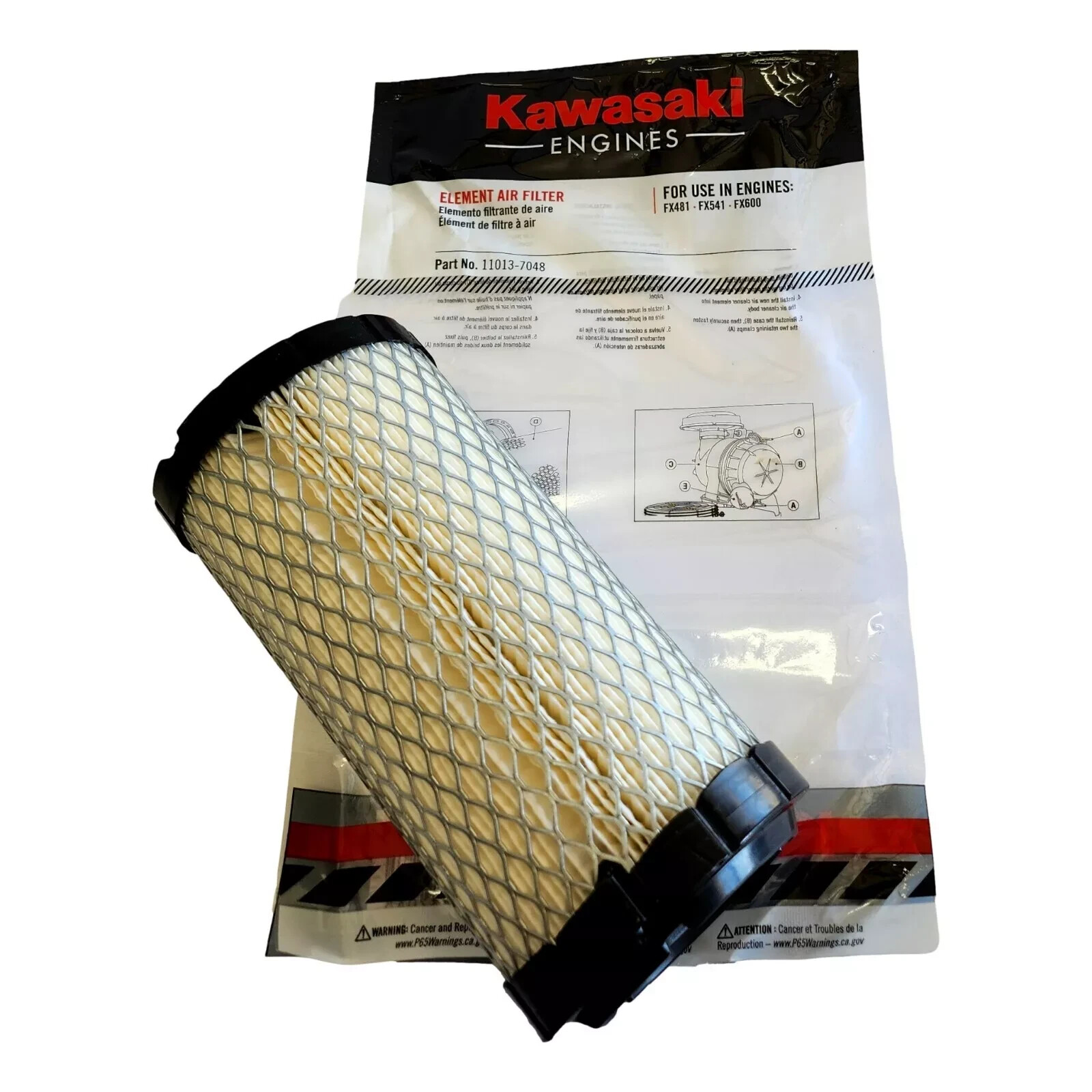 ●CAINE Genuine OEM Kawasaki 11013-7048 Air Filter for FX481V FX541V