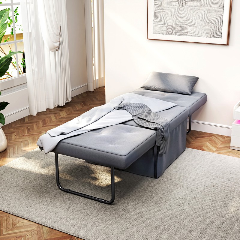 TC-HOMENY 4-in-1 Convertible Sofa Bed Lounger Recliner Sleep