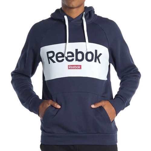 

[FI2933] Мужская толстовка с капюшоном Reebok Training Essentials с большим логотипом, Синий