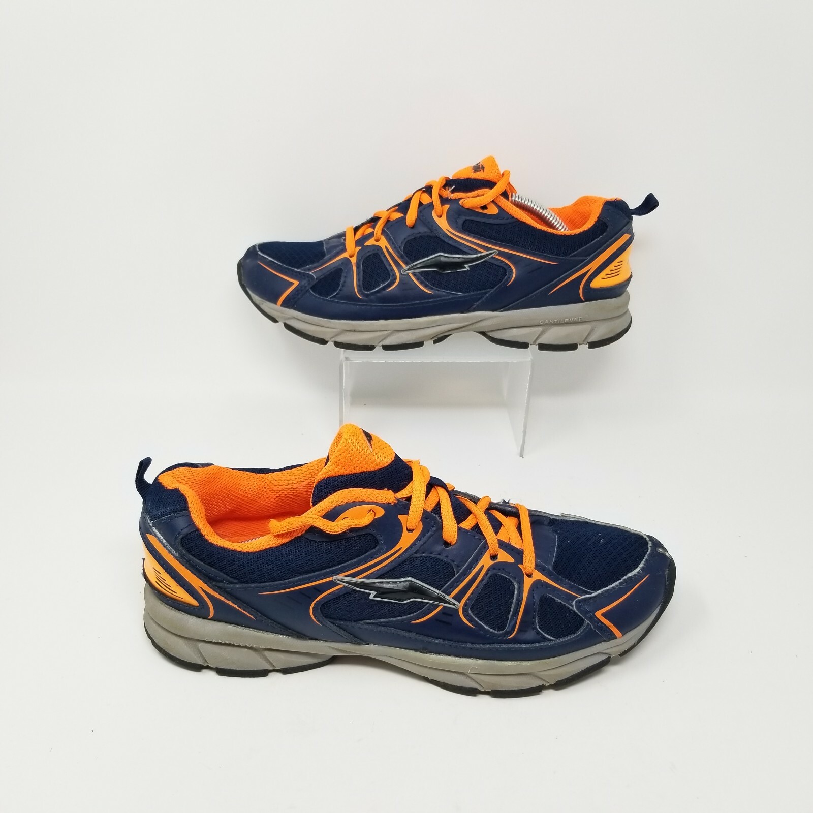 navy orange sneakers