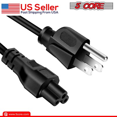 6ft Standard AC Power Cord Cable 3 Prong Plug for PC Computer Monitor & Desktop
