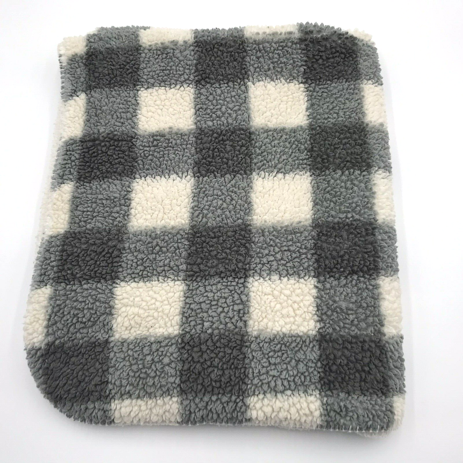 Buffalo Plaid Gray White Sherpa