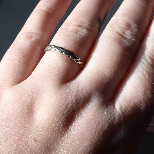 Vintage Sterling Silver Thumb Ring Size 9.5 Unisex Rope Band Stacking Simple